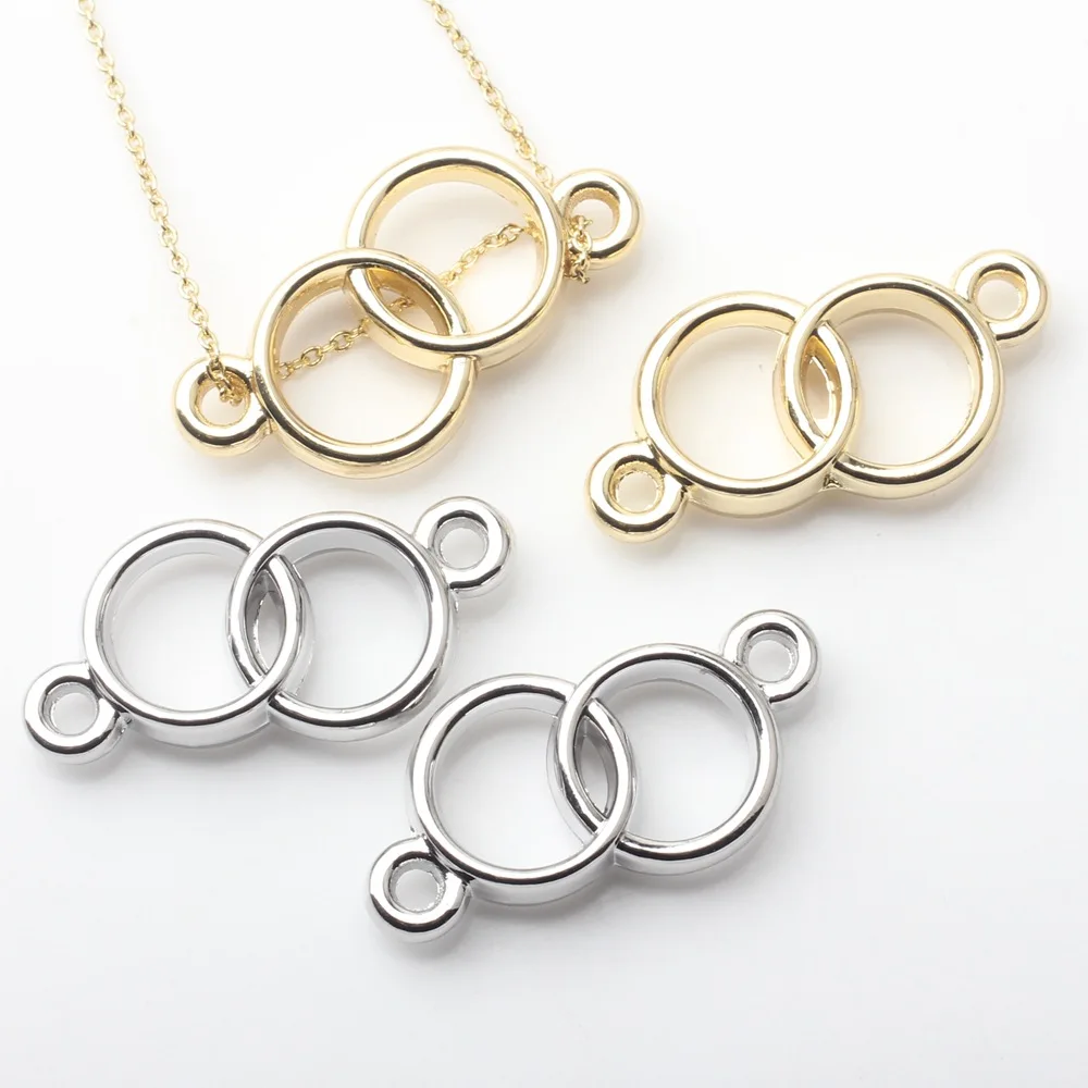 100pcs Handamde Circle Jewelry Connectors Silvery Golden Color Bracelet Necklace Earrings Pendants Diy Jewelry Making Findings