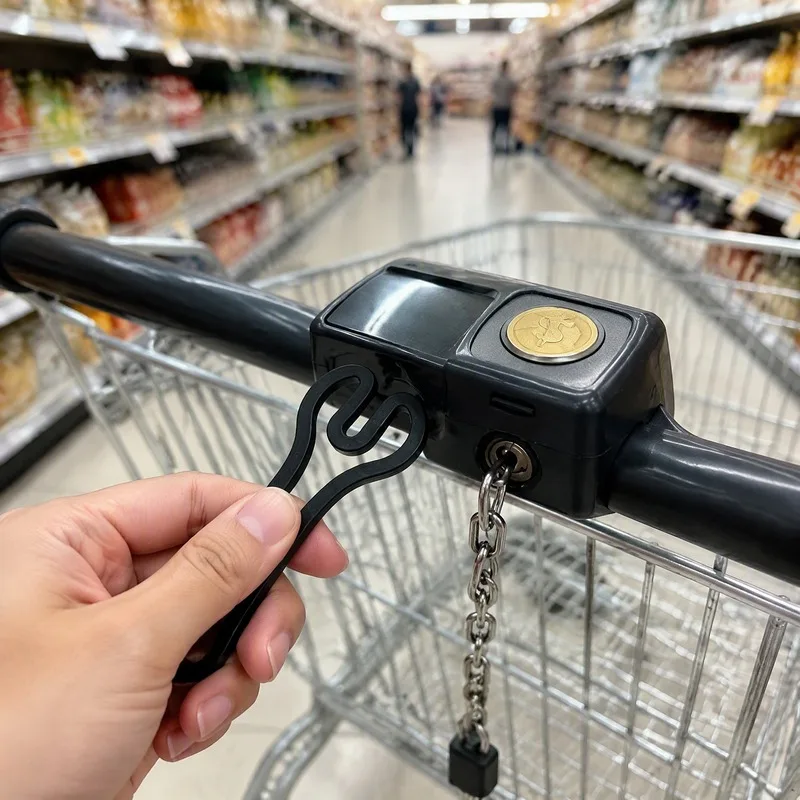 3PCS 3D‑Printed Shopping Cart Release Keychain, Portable Trolley Unlock Tool for Supermarket Handcart Accessory