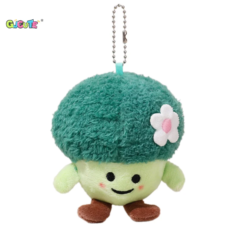 Simulation Vegetable Plush Toy Keyring Cartoon Corn Broccoli Pendant Soft Stuffed Doll Keychain Backpack Car Bag Decor Kid Gift