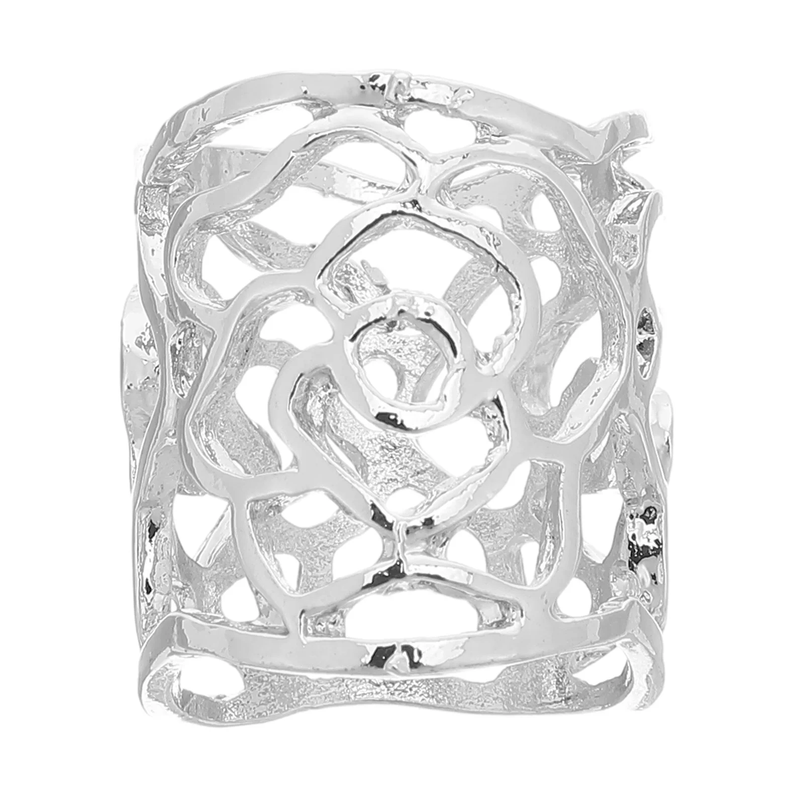 

Hollow Rose Pattern Scarf Ring Buckle Silver Slide Jewelry Accessory Gift Box Scarf Jewelry Clip for Women