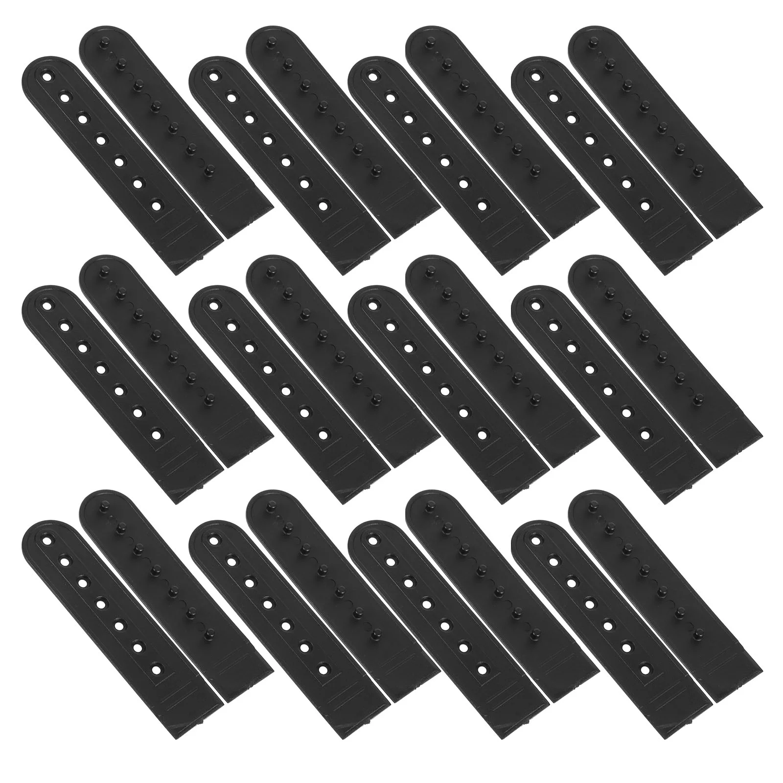 20Pcs Plastic Snapback Strap With 7 Holes Caps Replacement Fastener Repair Snap Buckle Strap For Baseball Cap Cowboy Hat Black