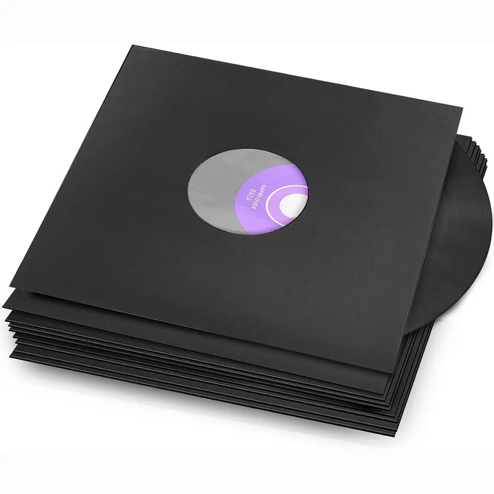 New Black White Vinyl Records Sleeve 7/10/12inch Paper & Poly Lined Record Protection Record Storage Bags
