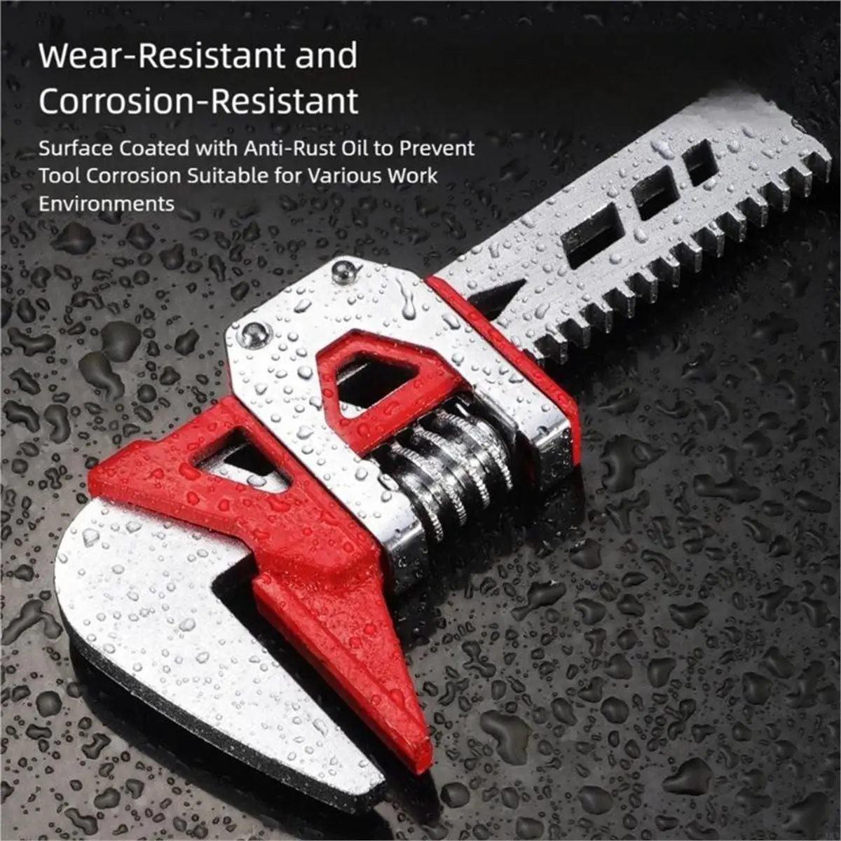 【50% OFF】12inch Adjustable F-Type Pipe Wrench, 0-75mm Large Opening for Bathroom Tap Plumbing