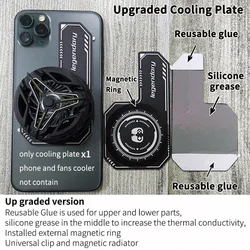 Placa enfriadora de teléfono móvil, pegatina radiante magnética para radiador, ventiladores de refrigeración para juegos, disipador de calor para IPhone/Samsung/Xiaomi, 2024