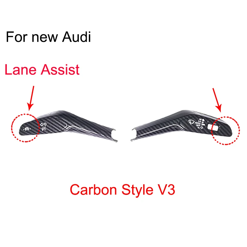 Center control interior modification wiper lever steering rod patch carbon fiber texture decoration For Audi A6 A4 A3 Q3 Q5 Q7 image 3