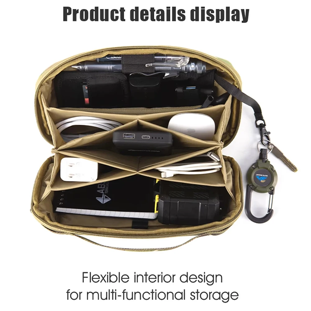 Tactical Waist Pack EDC Camouflage Tool Pouch Multi-Compartment Waterproof Storage Bag for Camping Hiking Outdoor Gear Organizer