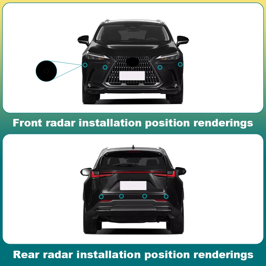 Reversing Radar Display Screen Backup Sensor Sound Warning Detection System For Lexus NX NX200 NX200t NX300h AZ10 2017 to 2024