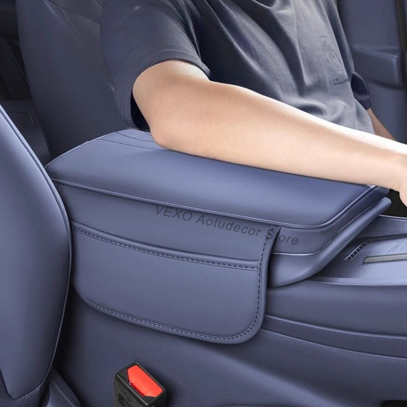 For Geely Galaxy E5 EX5 2024-2026 Car Armrest Box Pad Original Color Leather Armrest Heighten Increase Cover Storage Accessories