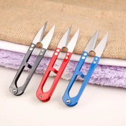 Small Scissors Household Small U-shaped Spring Thread Scissors Clothing Yarn Scissors Sewing Tools Thread Cutting Heads