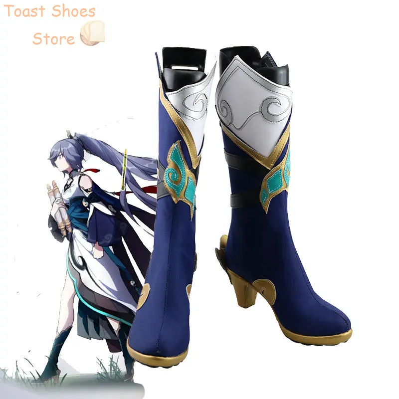 

Game Honkai Impact 3 Fu Hua Cosplay Shoes Halloween Carnival Boots Cosplay Prop PU Leather Shoes Costume Prop