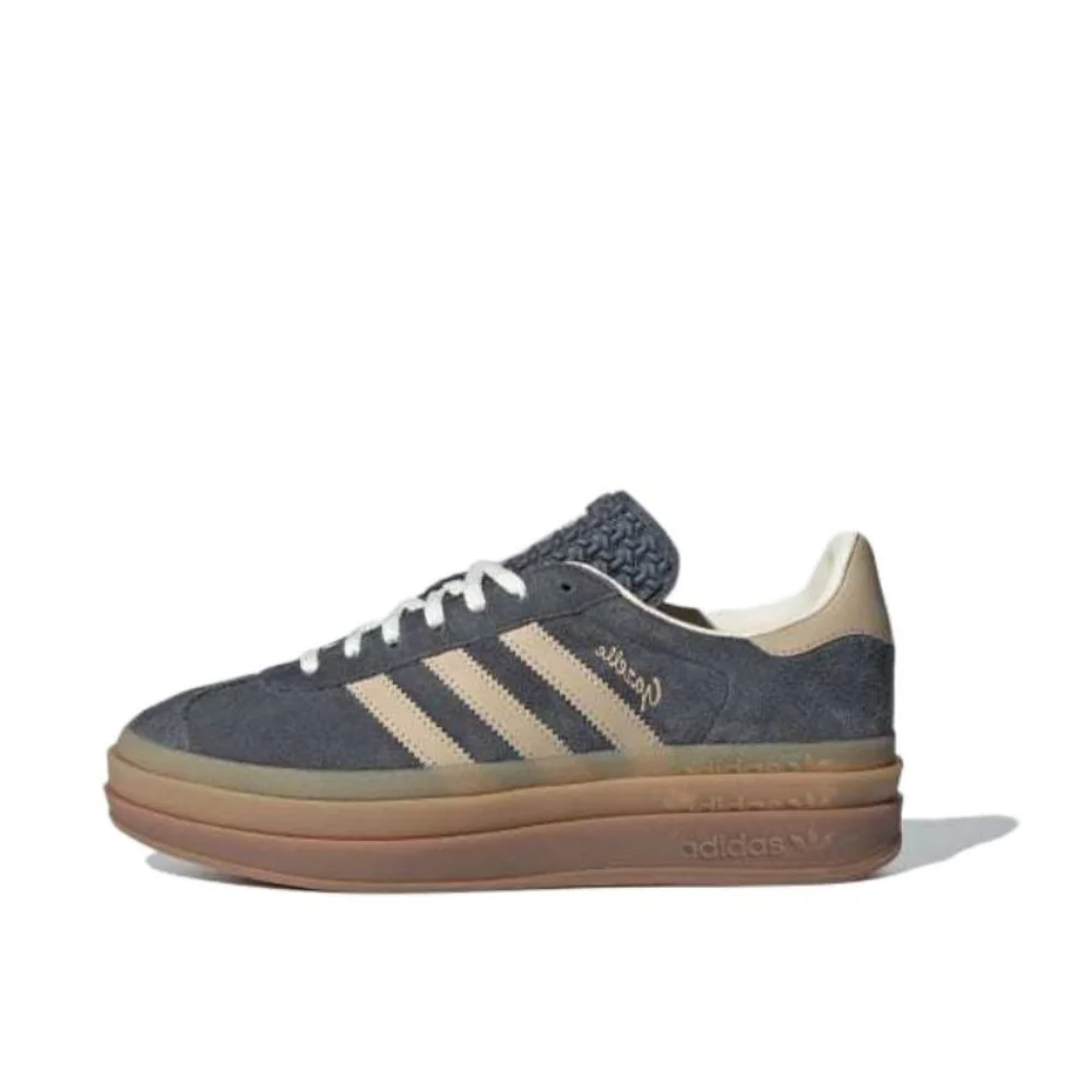 Adidas GAZELLE BOLD Thick Sole Heightened Women's Board Shoes Casual Sport Skateboarding Shoes comfortable Sneakers brownish