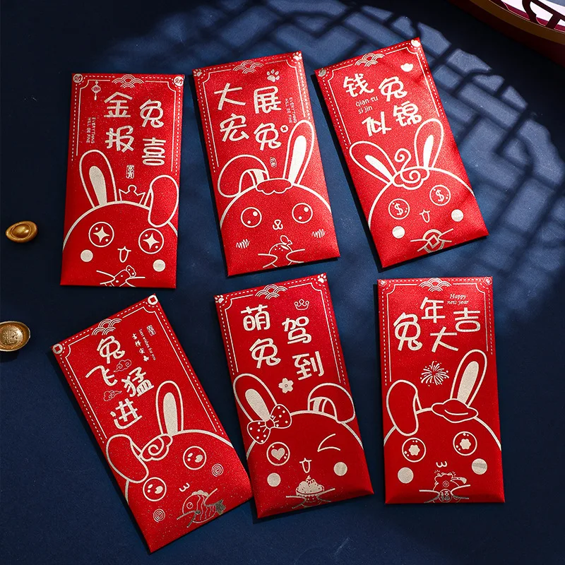 2023 New Year Chinese Red Envelopes Cute Rabbit Lucky Money Envelopes 36 Designs Lunar New Year Cartoon Patterns Red Packets Zod