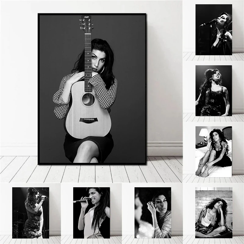 Fashion Music Singer Amy Winehouse Vinatge Posters Canvas Painting and Prints Wall Art Modern Picture for Room Home Decoration