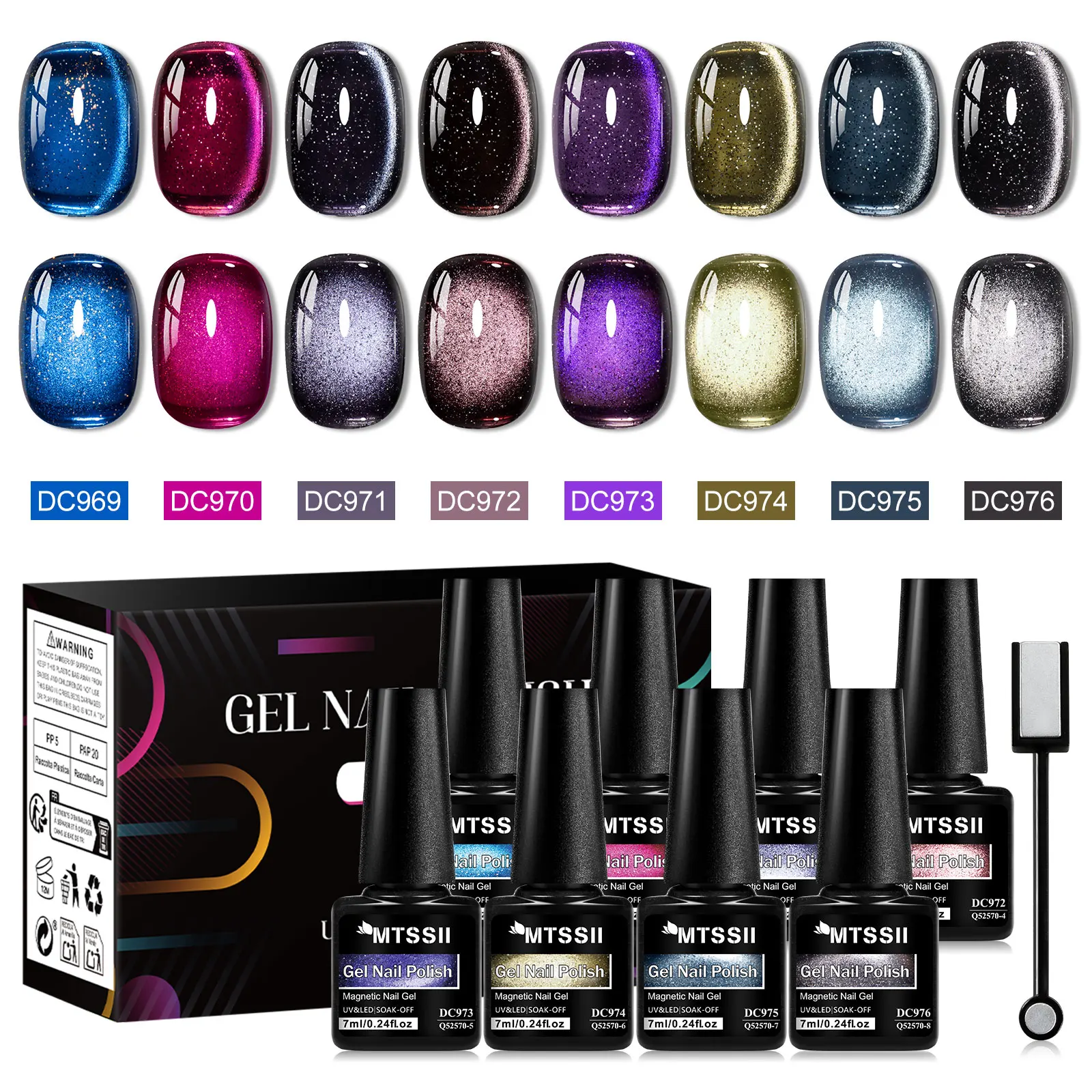 

9 шт., набор магнитных гель-лаков для ногтей с черным бархатным котом, эффект стеклянных бусин, полуперманентный замачиваемый УФ-гель-лак, дизайн ногтей, маникюр