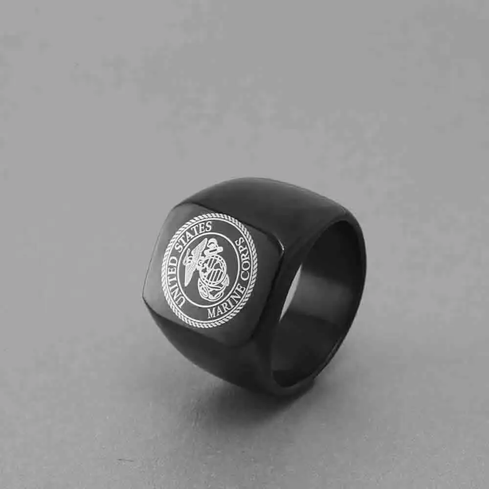 Stainless Steel Men Punk Rock Military Ring USMC Jewelry Air Force Navy Rings Gift