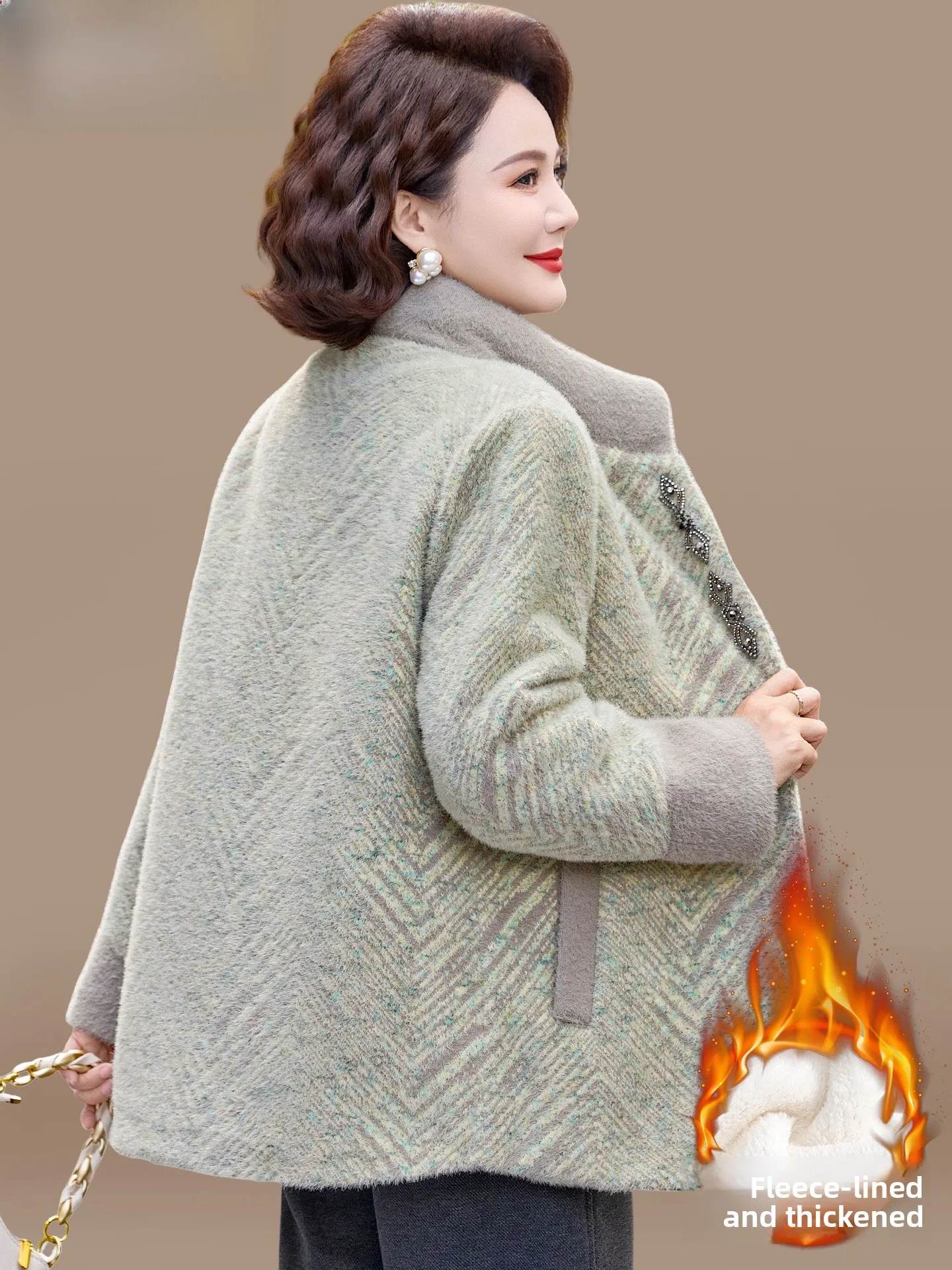 

Утепленное зимнее пальто из искусственного меха норки для женщин, теплая хлопковая одежда, зимняя верхняя одежда для мам, повседневное, свободного кроя, с воротником-стойкой