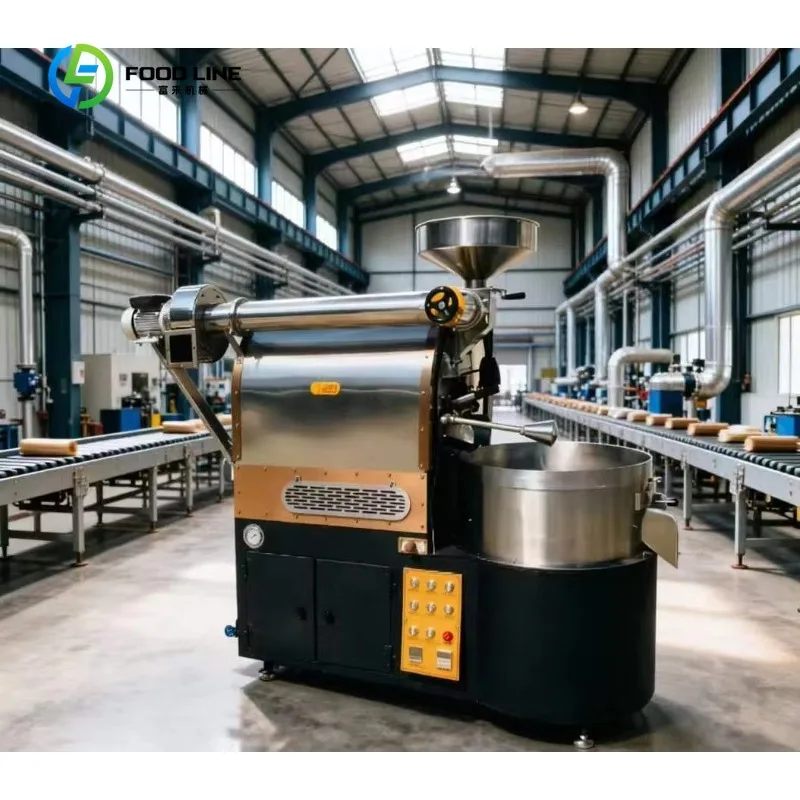 Customized 6-12kg Capacity Food Grade Stainless Steel Coffee Drum Roaster Intelligent Digital Adjustable Gas Electric Household