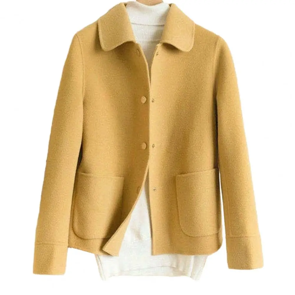 Soft Women Coat Women Jacket Thickened Double-sided Lapel Women's Winter Coat Loose Fit Single-breasted Cardigan with for Lady