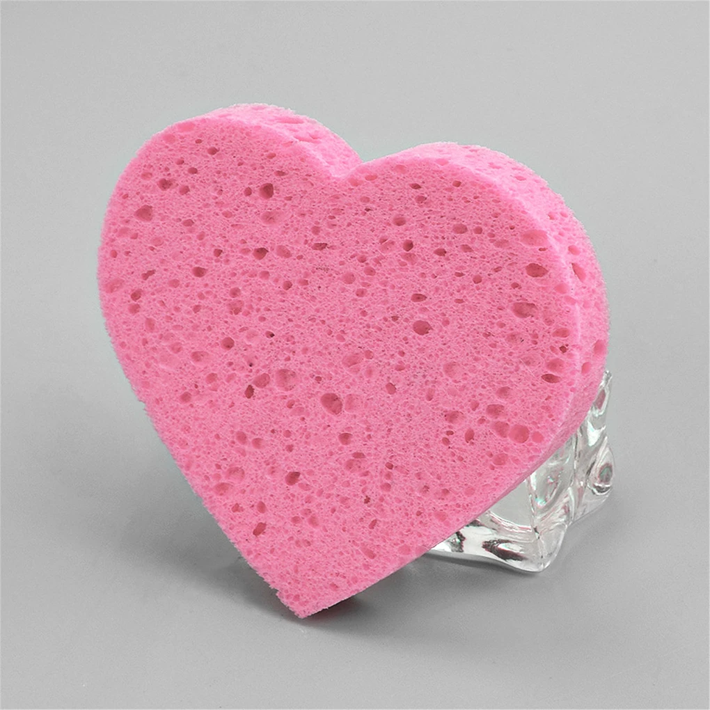 10 Pieces Skin Cleansing Sponge Cellulose Facial Sponge Heart-Shaped Face Cleansing Sponges Real Techniques Sponge Pads