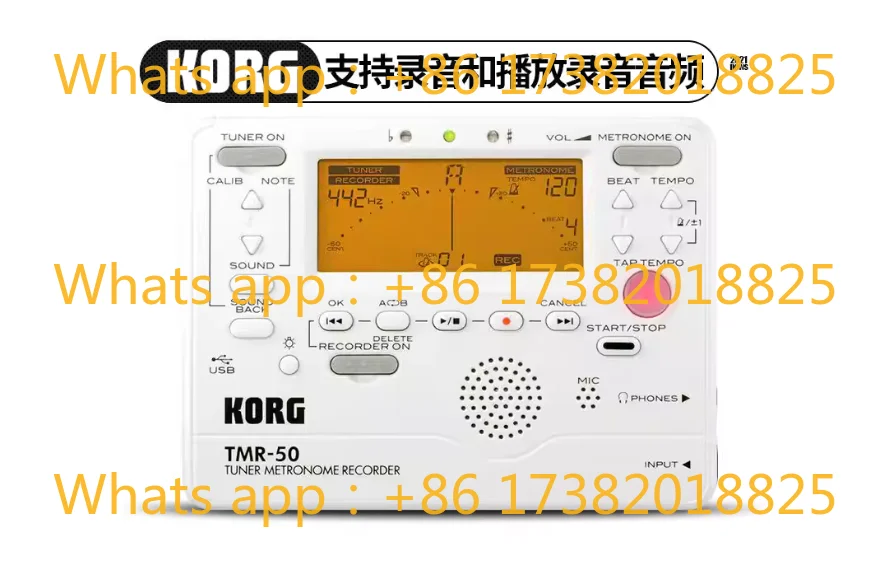 KORG TMR-50 Metrónomo de afinación de guitarra acústica eléctrica, bajo/violín/Guzheng/aconador electrónico, con modo de grabación