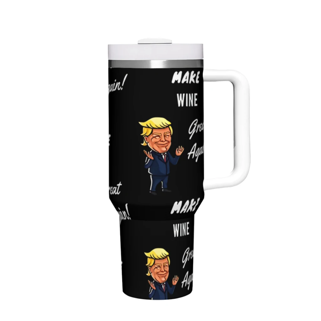 

Make Wine Great Again 40 Oz Ultimate Tumbler with Handle and Straw Vacuum Insulated Tumbler with Straw and Lid Stainless