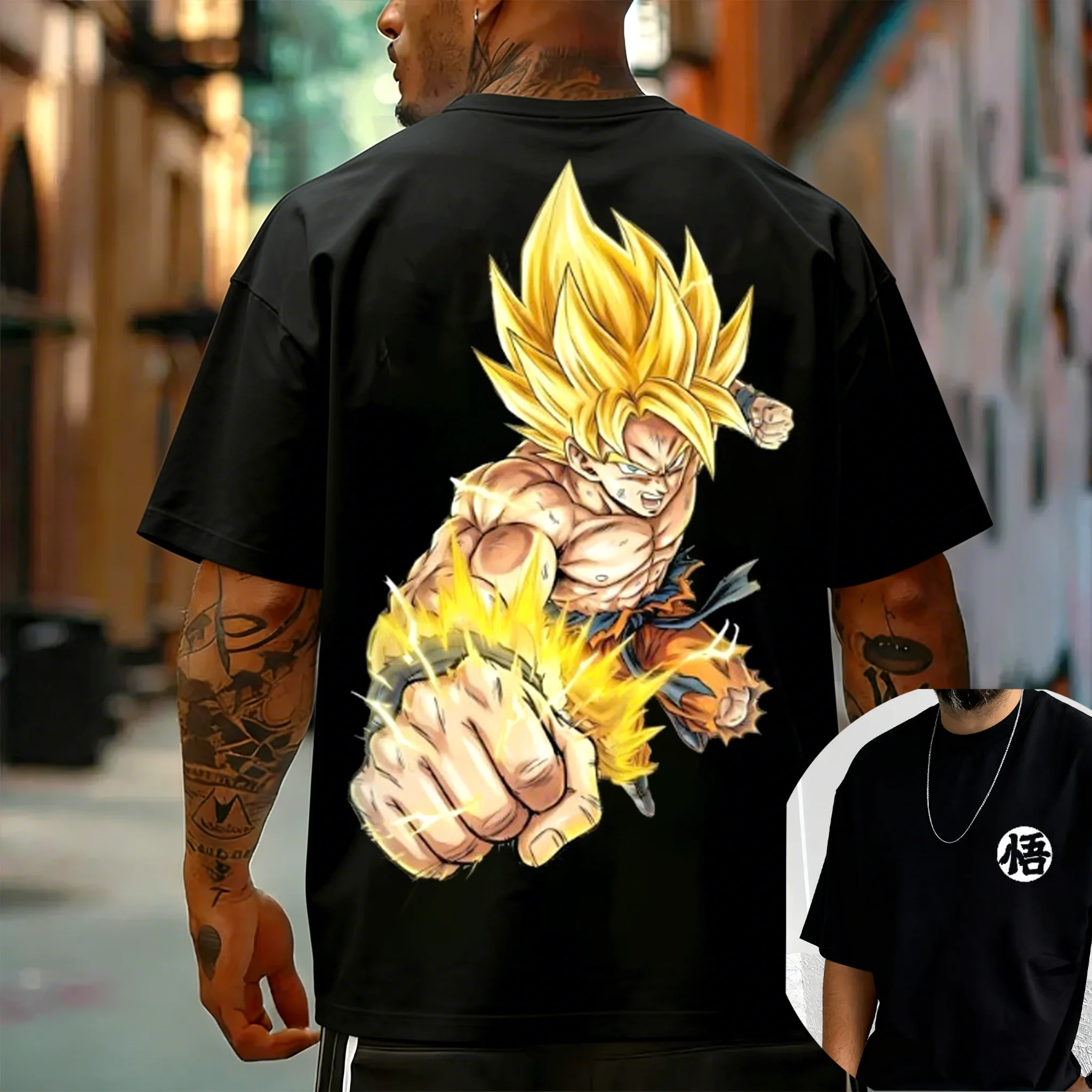 

Футболка унисекс с принтом аниме Dragon Ball Goku 2026, хлопковая, в стиле Harajuku Y2K, с коротким рукавом, для мужчин и женщин