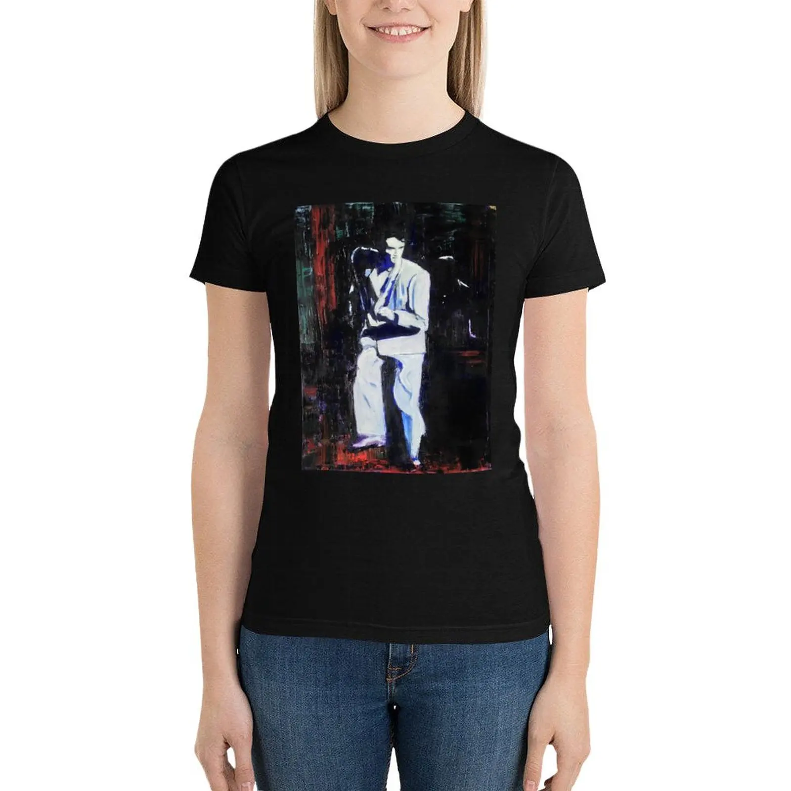 

Portrait of David Byrne, Talking Heads - Stop Making Sense! T-Shirt tops summer clothes tees plain t shirts for Women