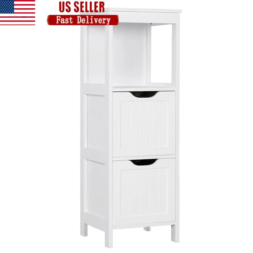 

Adjustable 3 Tiers Bathroom Cabinet Modern Heavy Duty Storage Organizer Freestanding Vanity Stylish Indoor Furniture Easy to