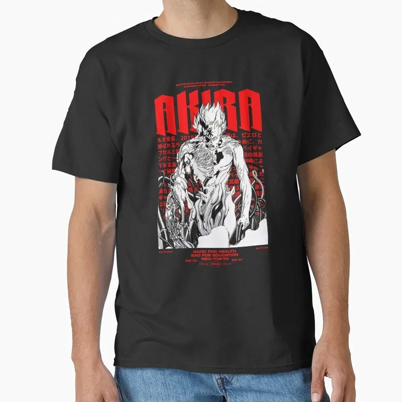 Akira Cyberpunk City Explosion Gift T‑Shirt Katsuhiro Otomo Retro Manga Shotaro Kaneda Neo‑Tokyo Anime Print Short Sleeve Tops