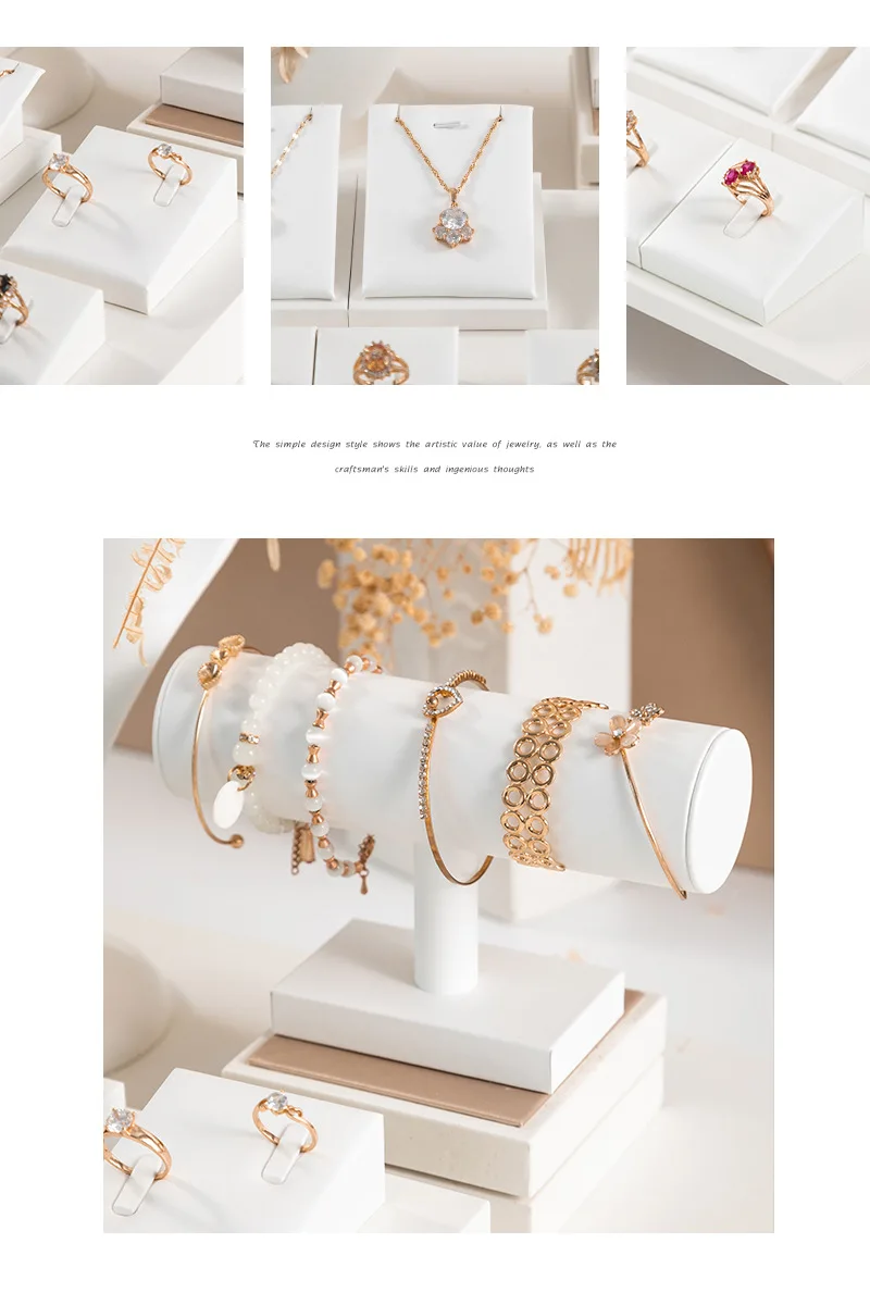 Pure WhiteJewelry Exhibitor Props Bracelet Earring Frame Wiredrawing Table Jewelry Tray Necklace Earring Ring Jewelry Display
