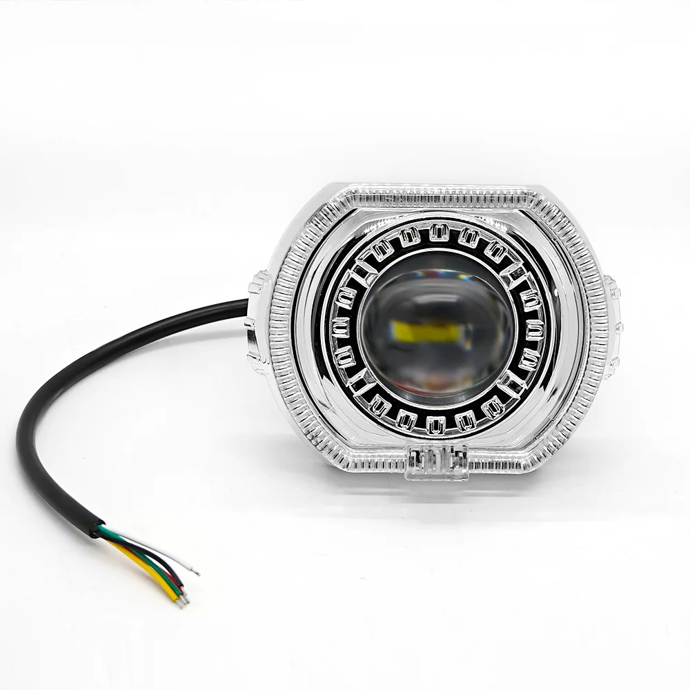 Modificación eléctrica para motocicleta, faro de ojo de Ángel, lente de alta potencia de 3 pulgadas, iluminación eléctrica para coche