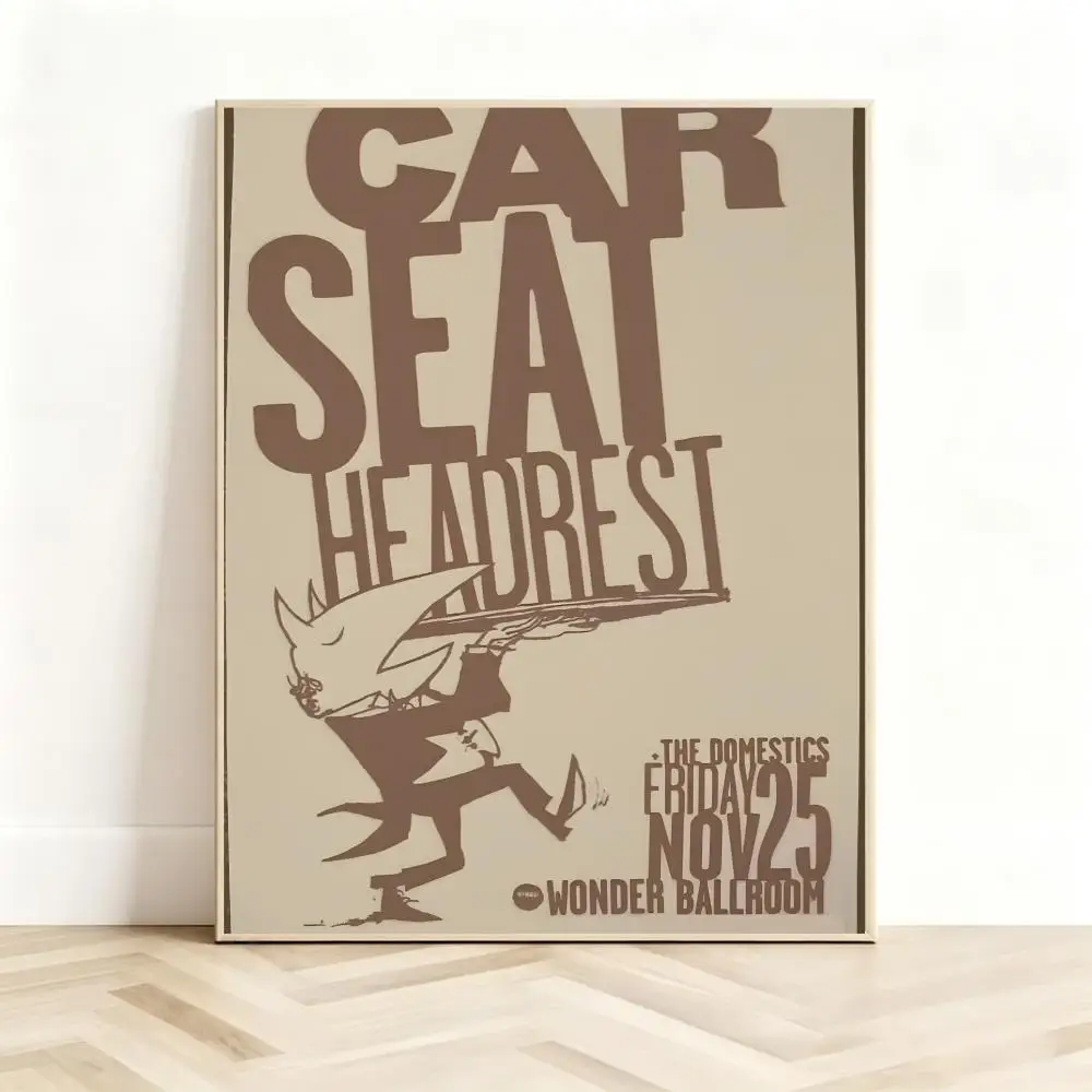 Indie Band C-Car Seat Headrest Poster Classic Self-Adhesive PP Wall Sticker for Living Room Bar Decor Gift