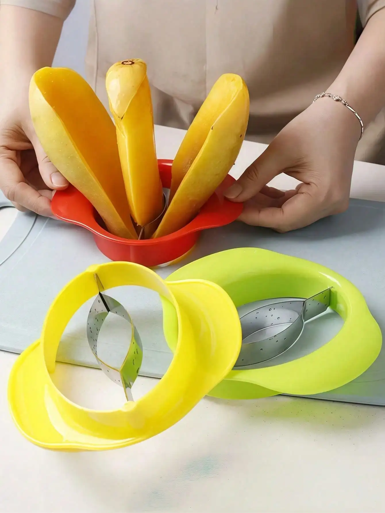 Pelador de Mango, rebanador de Mango, herramienta peladora y peladora, divisor de Mango, pelador de rodajas de fruta, Mango ergonómico, 1 unidad