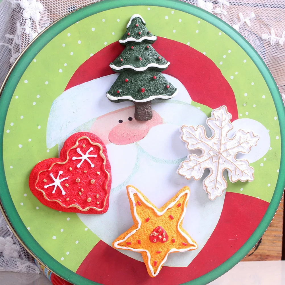 

6Pcs Christmas Tree Fridge Magnets Home Decor Refrigerator Stickers Heart Snowflake Creative Ornaments 3D Resin