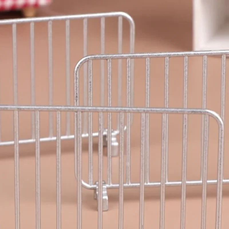 1:12 Dollhouse Simulation Metal Traffic Protective Fence Railing Dollhouse Mini Station Decoration Micro Scene Construction Prop