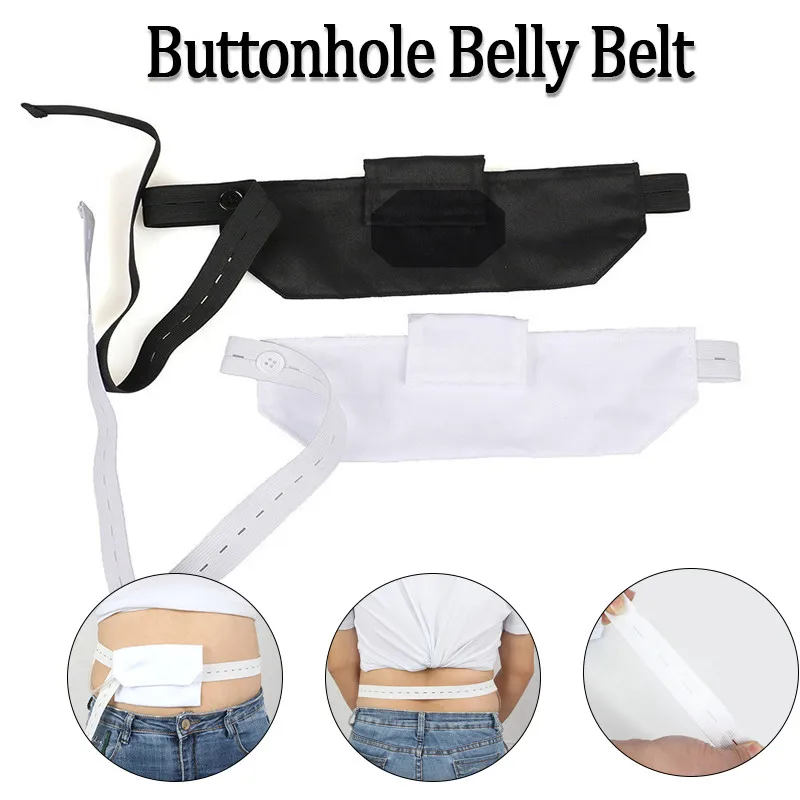 Adjustable Button-Type Peritoneal Dialysis Catheter Fixation Waist Belt with Pocket