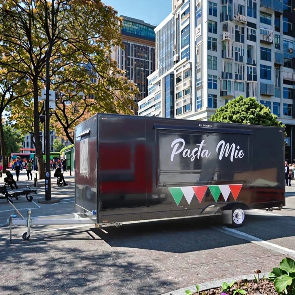 Ce Certification Coffee & Food Trucks Fashion Mobile And Customizable Square Food Cart Kitchen Food Trailer