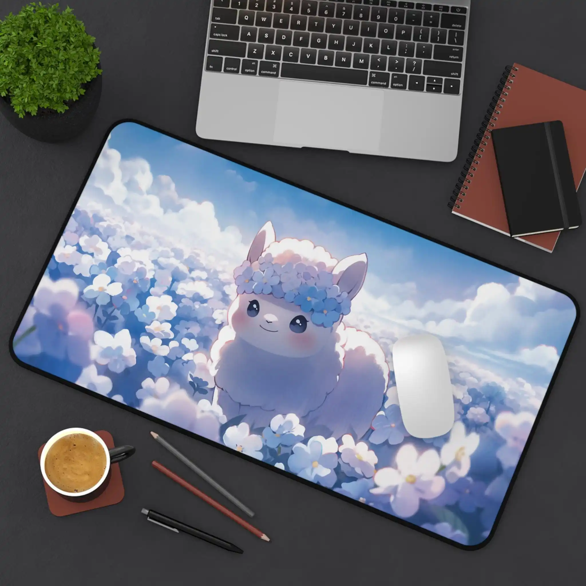 

Alpaca Desk Pad, Cute Blue Mouse Pad,Cute Anime Mouse Pad for Work or Study,Desk Decoration,Computer Accessories,Cute Desk Gifts