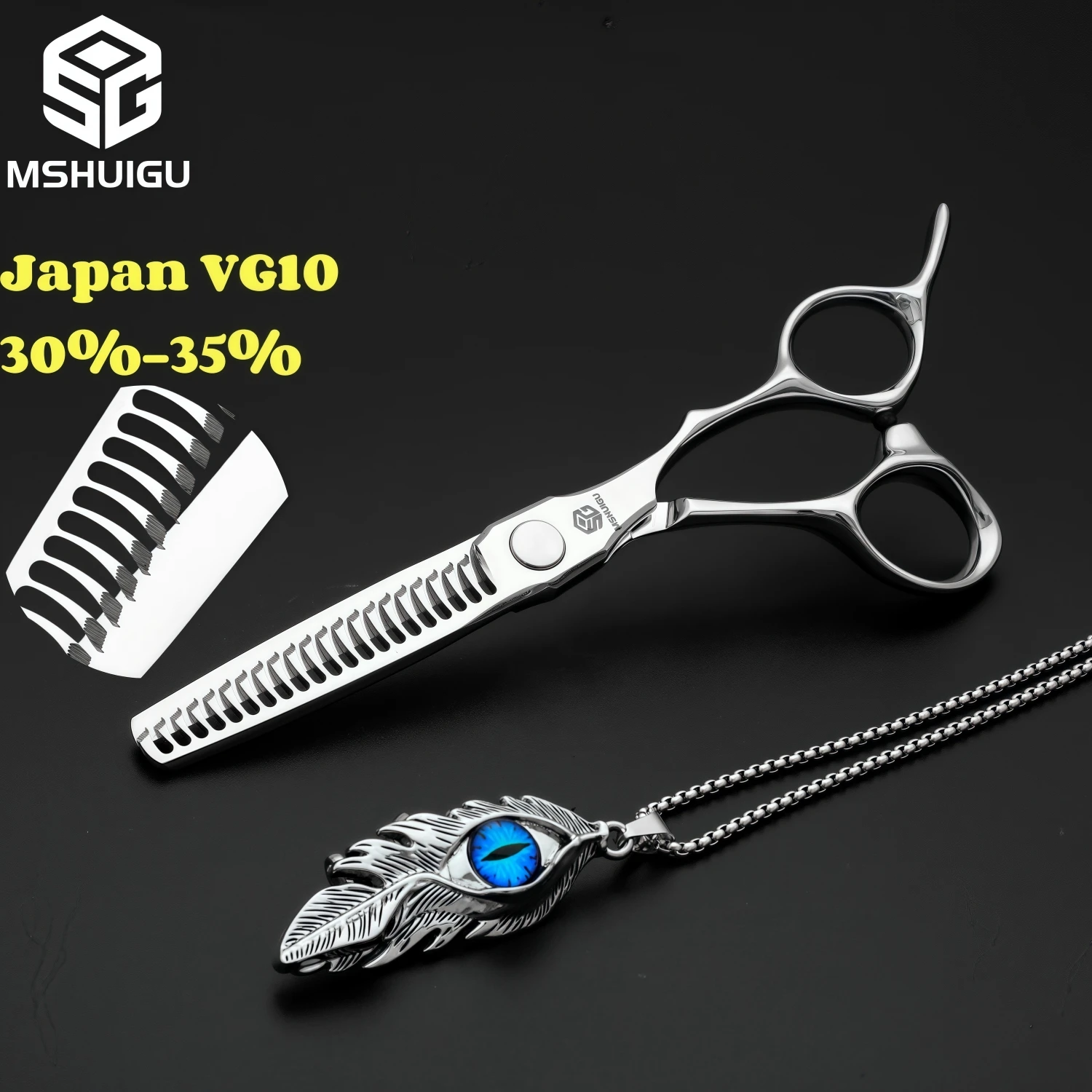 

MSHUIGU Professional Barber Scissors Multifunctional Thinning Shears High-End VG10 Steel 10%-35% for Home And Salon Haircuts