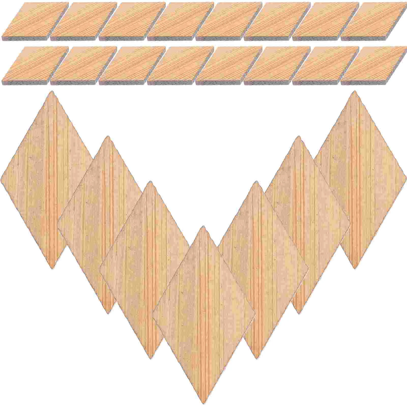 

48 Pcs Bamboo Assembled Floor Miniatures Flooring Small House Floorboard Tiny for Decorate