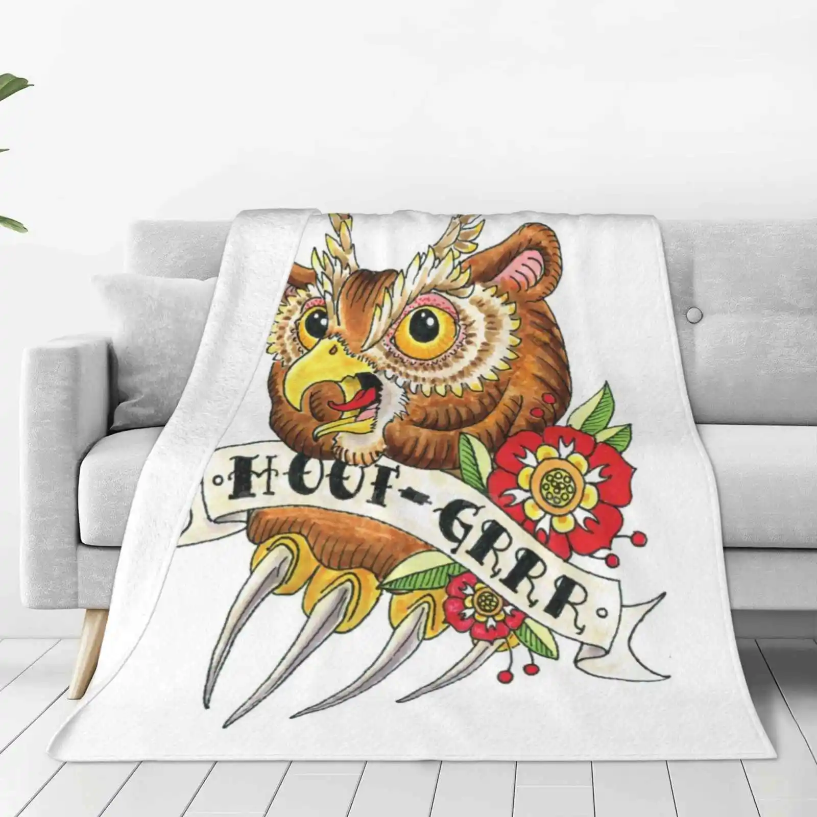 Owlbear Best Selling Room Household Flannel Blanket Owlbear Dnd Mmorpgs Hoot Everquest