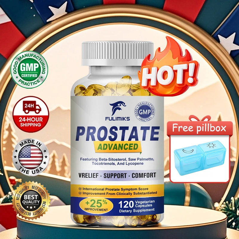 

Prostate Health Supplement, with Saw Palmetto, Helps Support Male Urinary Tract and Prostate for Mens Health, Improve Sleep