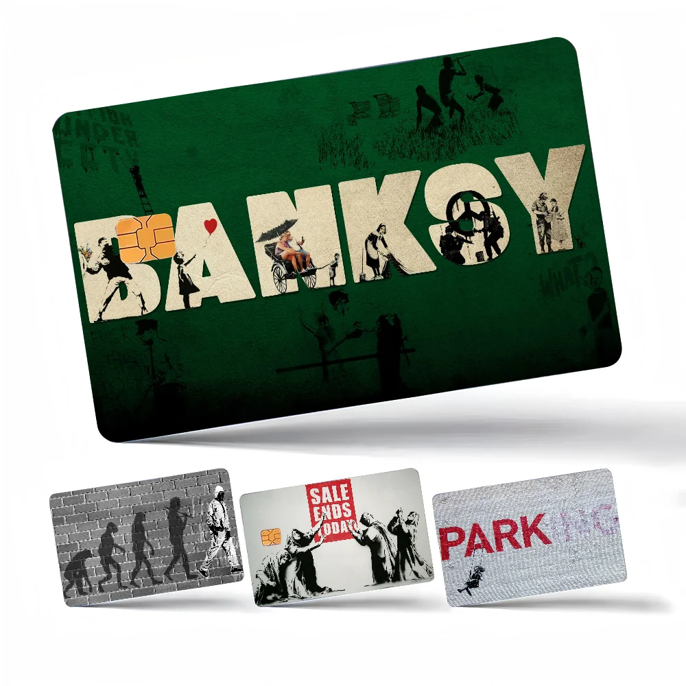 Banksy Anime Frontabdeckung Film Aufkleber Haut für Kredit-Debitkarte kleiner großer Chip