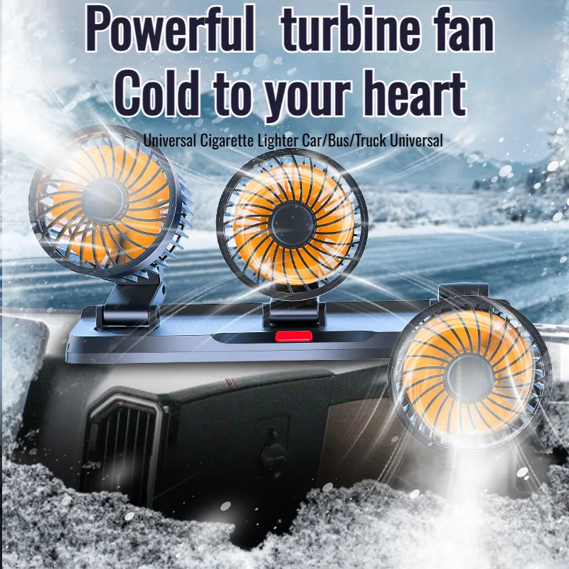 

Van Triple Head Powerful Car Fan Cooling Fan Big Van Dashboard Triple Head Car Fan
