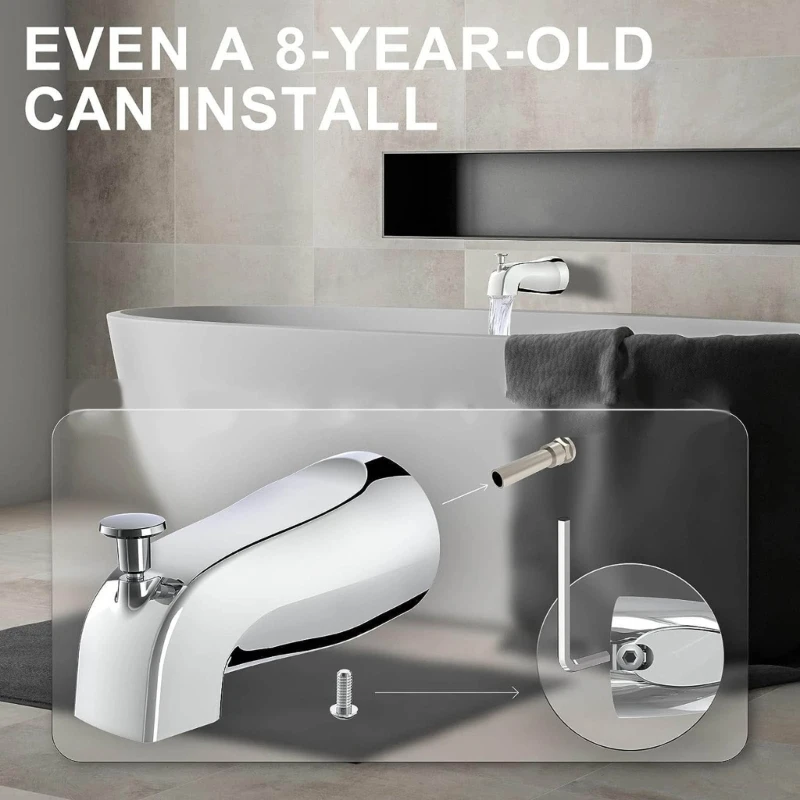 Professional Tub Diverter การติดตั้งแบบปกปิด Tub Diverter Alloy สำหรับห้องน้ำ Dropship