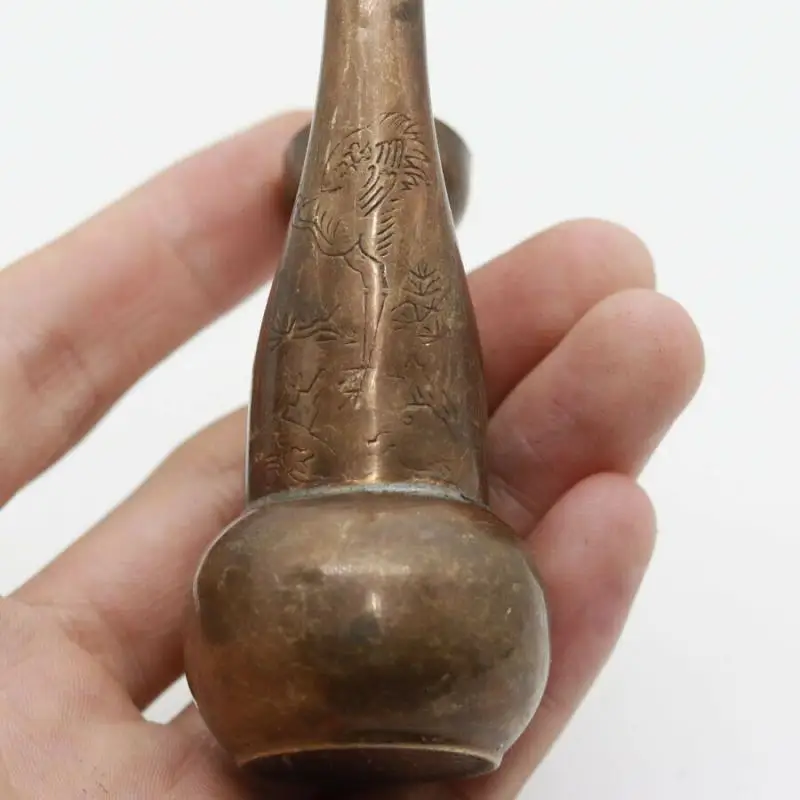 Superb Old Collection Folk Art China Copper Handwork Water Smoking Tool Pipe