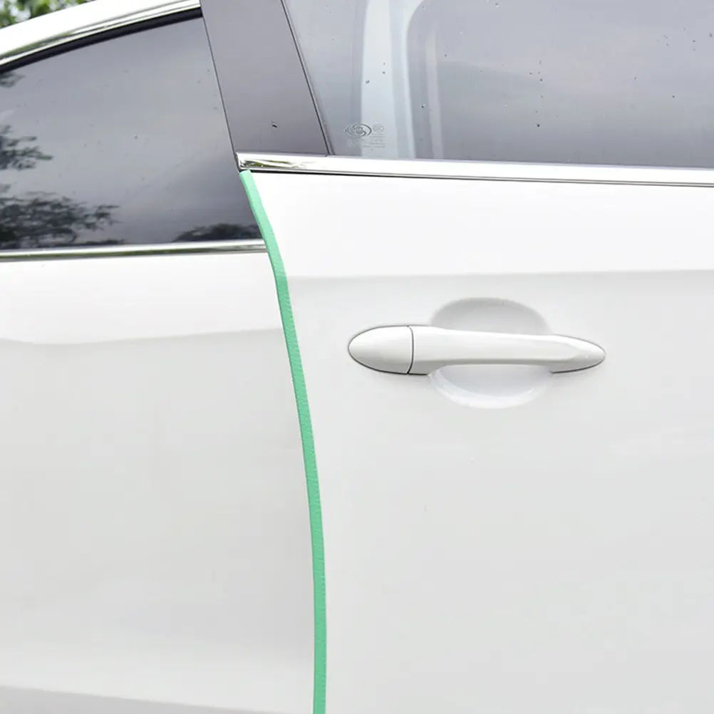 Car Door Rubber Seal Strip Trim for Gap Sealing Soundproof Dustproof Waterproof Weatherstrip Adhesive Protection Guard Green