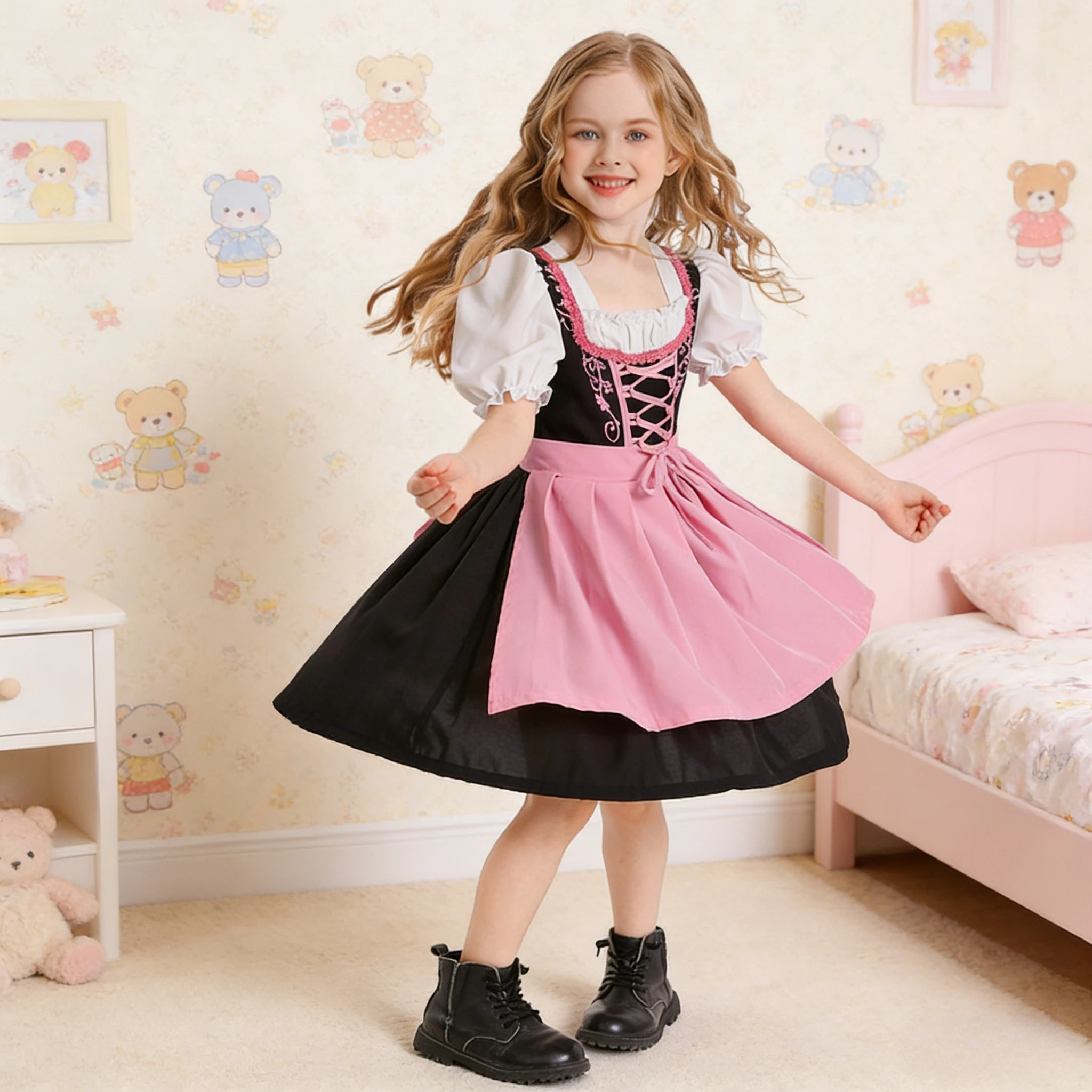 

Cute Kids Beer Festival Skirt Multi Color Girls Skirt For School Events Holiday Party Daily Wear Fashion Children Outfit