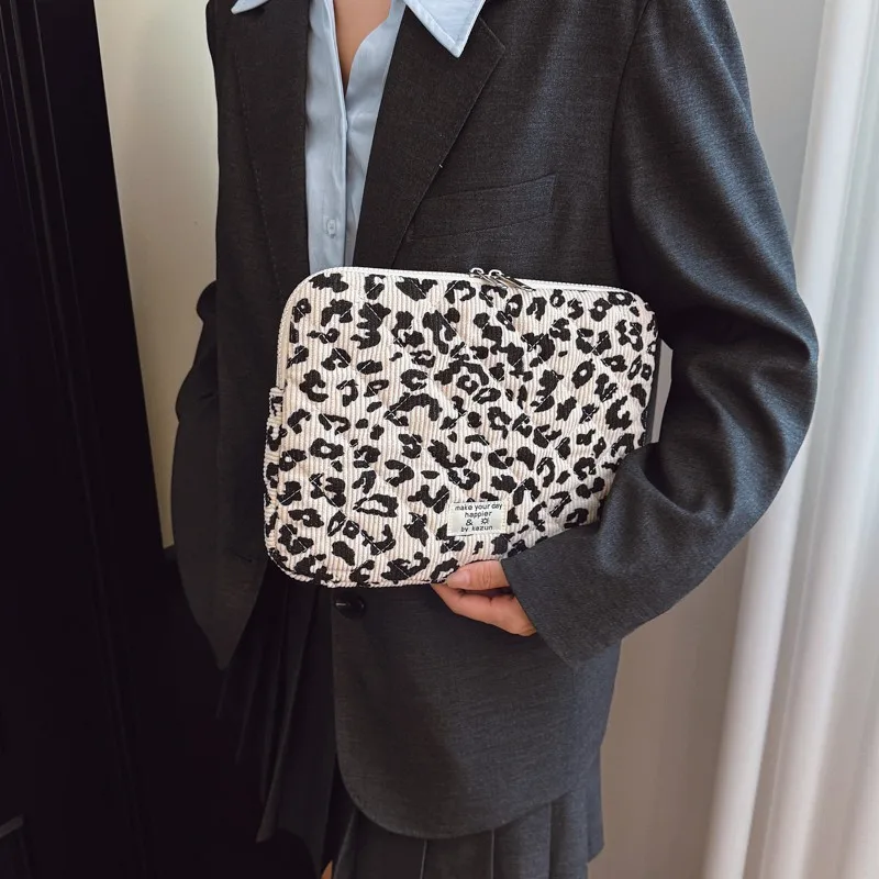 Leopard Print Portable Laptop Case Laptop Storage Bag Computer Carrying Bag for 11/13/15 Inch Laptops