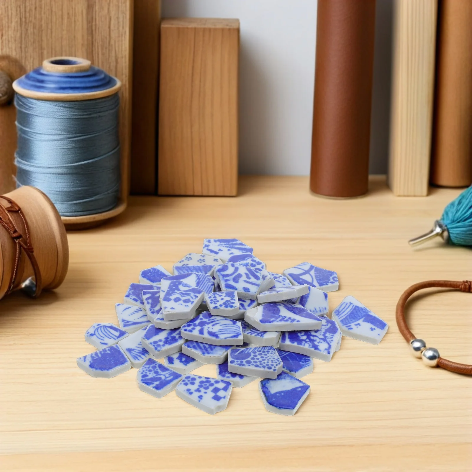 1 حزمة الأزرق الأبيض بلاط البورسلين رقائق غير النظامية قطع الفسيفساء السيراميك Diy بها بنفسك ديكور المنزل جدار باكسبلاش المطبخ الحمام #1